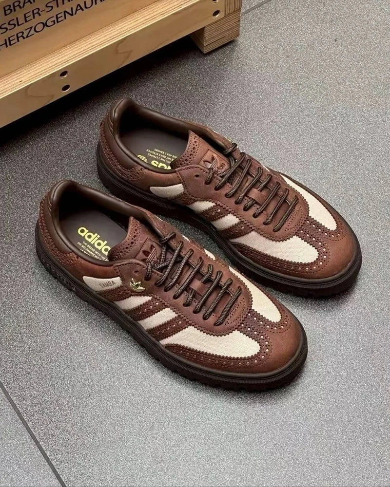 Brown Gold Samba Sneakers