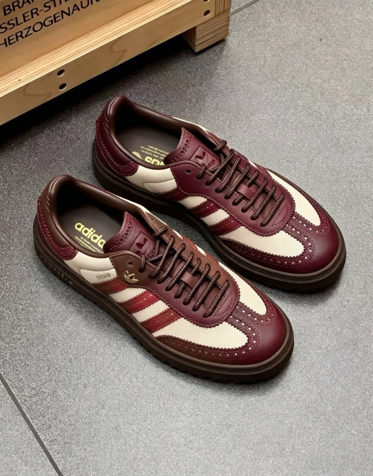 Brown Gold Samba Sneakers